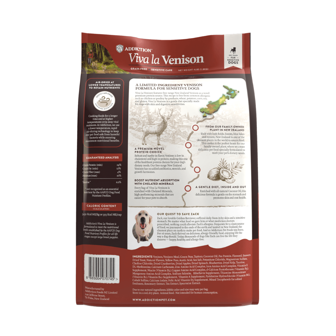 無榖紐西蘭鹿肉犬糧1.8kg , 9kg , 15kg - AF70745 - ADDICTION愛德勝